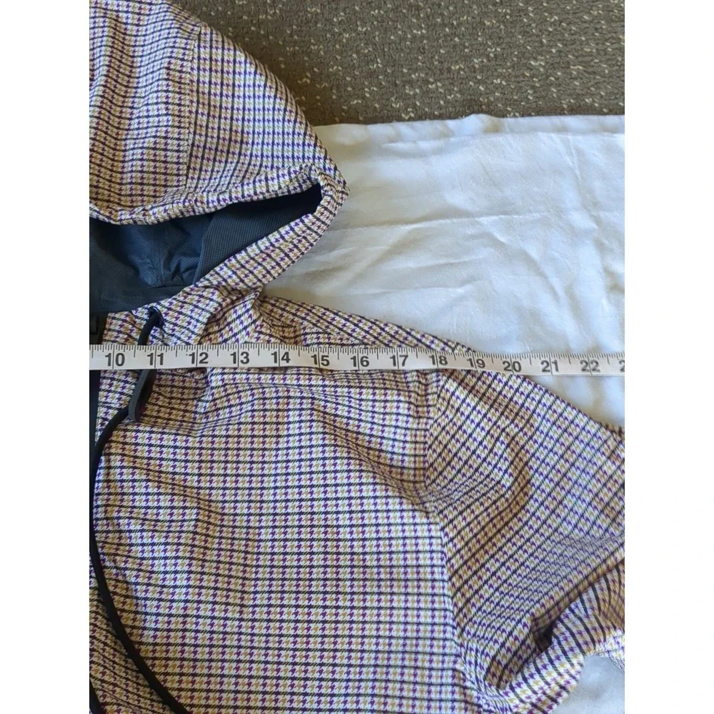 Moke Apparel Ultra‎ Lightweight Debbie Raincoat Houndstooth Purple White Gold